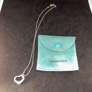 Authentic Tiffany & Co Open Heart Pendant necklace - 16mm pendant
